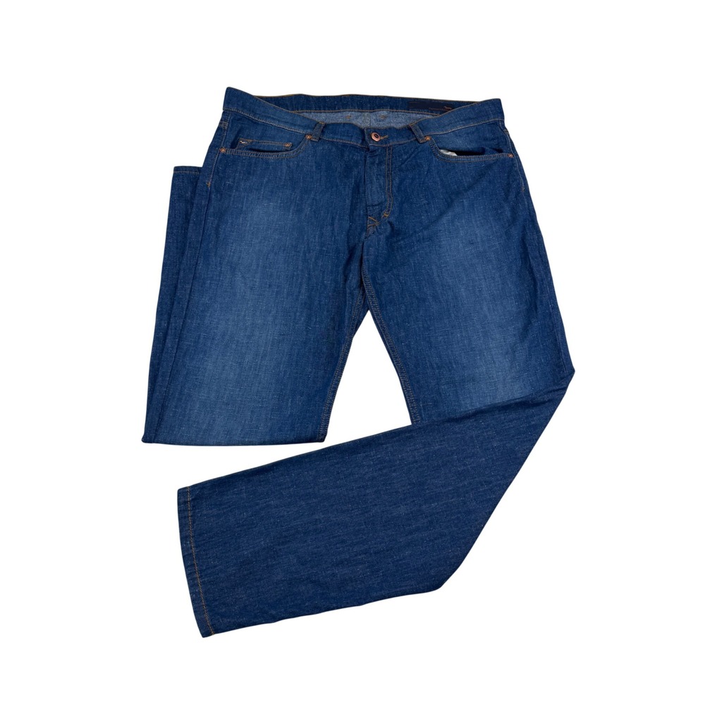 Harmont & Blaine Narrow Fit Jeans Mens 38x33 Blue Denim Casual Embroidered Logo